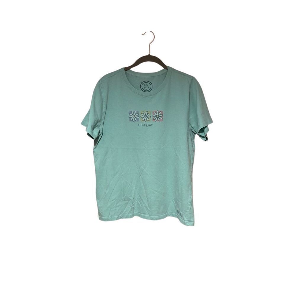 Life is good women’s short sleeve, casual Daisy, Floral T-shirt, size medium